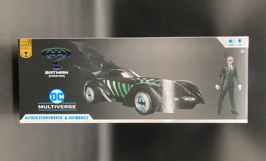 Alfred Pennyworth & Batmobile McFarlane DC Multiverse Batman Forever Gold Label Figure Set 2024