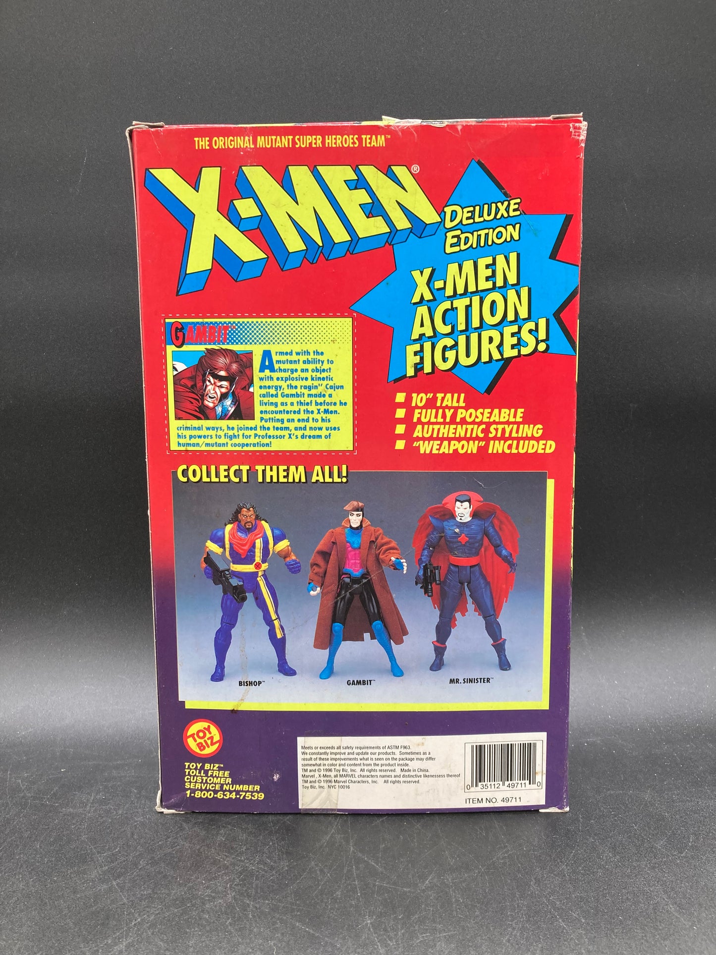 Gambit Toybiz X-Men Deluxe Edition 10” Figure 1996