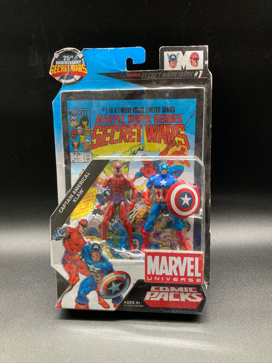 Captain America & Klaw Hasbro Marvel Universe Comic Figure Pack Secret Wars 2009