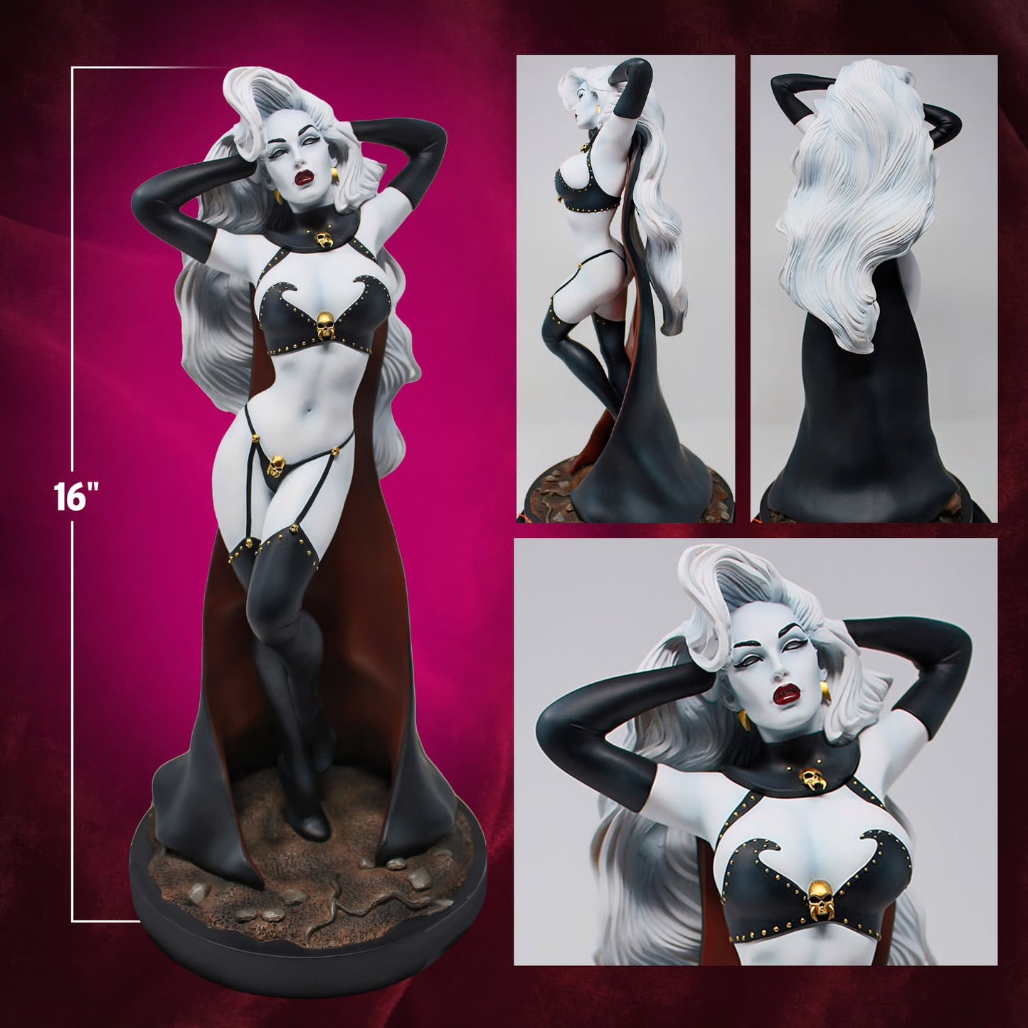 Lady Death “Reaper” Statue Sideshow Collectibles Coffin