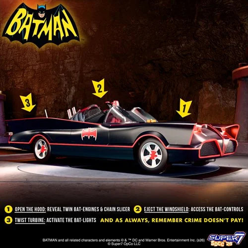 Batmobile Batman 1966 TV Series Super Cyborg SDCC Exclusive Vehicle Super7 2026