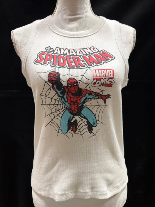 White Amazing Spider-Man Ribbed Tank by Marvel