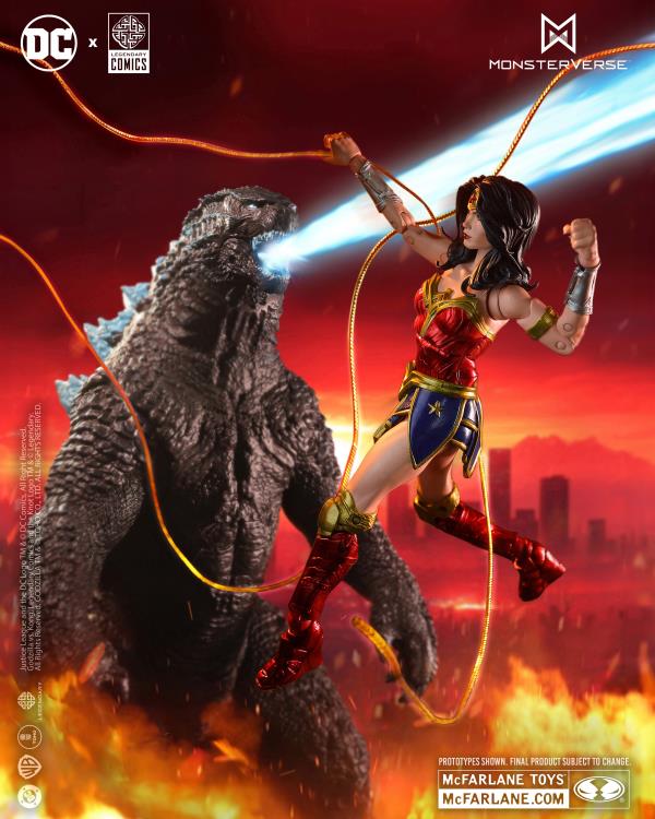Wonder Woman vs. Godzilla McFarlane DC Multiverse Justice League vs. Godzilla vs. Kong Figure Two-Pack
