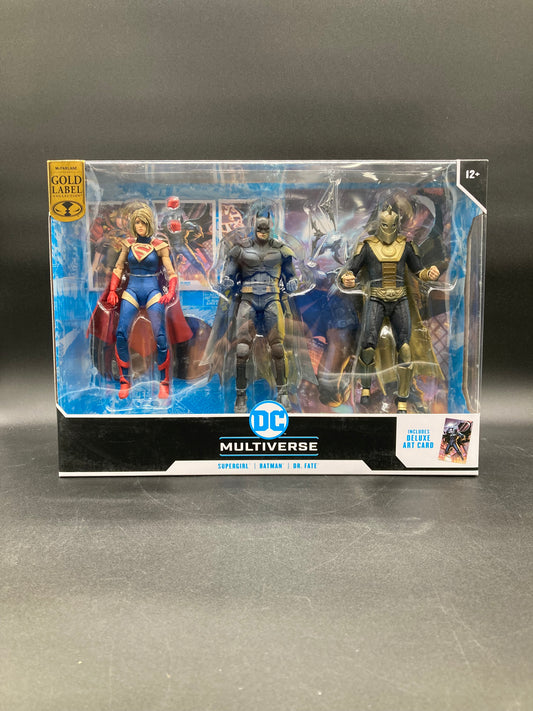 Injustice 2 Supergirl Batman Dr. Fate McFarlane Gold Label Figure Set 2023