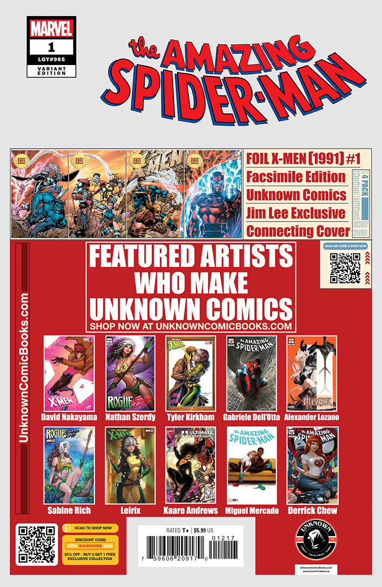 Amazing Spider-Man #1 Unknown Comics Nathan Szerdy Exclusive Virgin Var (04/09/2025)