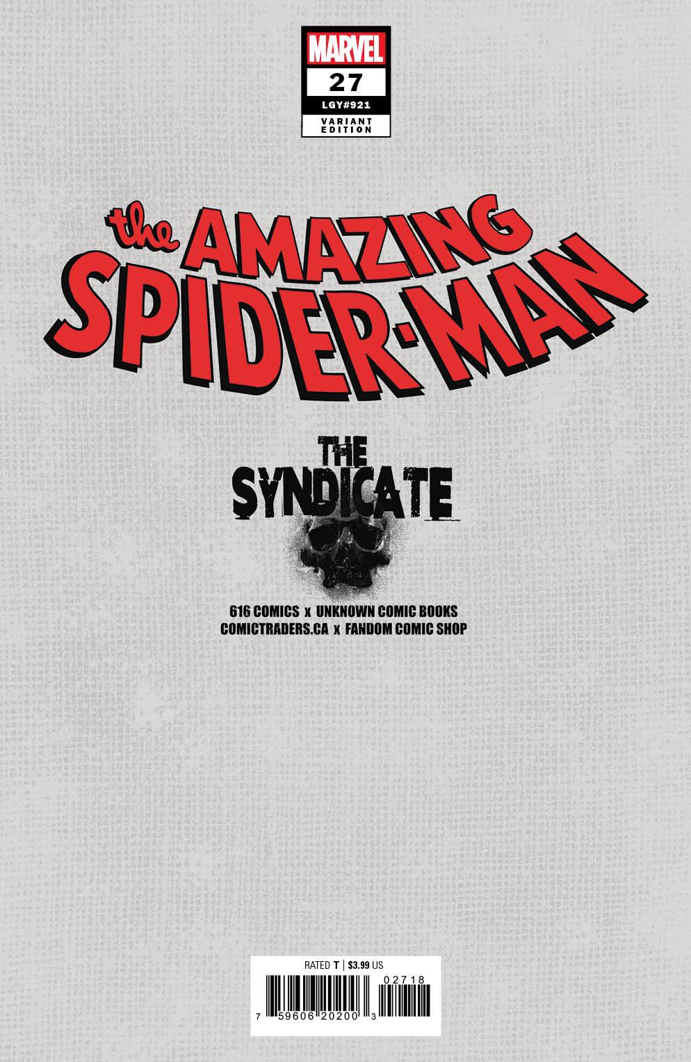 Amazing Spider-Man #27 Tiago Da Silva (616) Exclusive Virgin Var (06/28/2023)