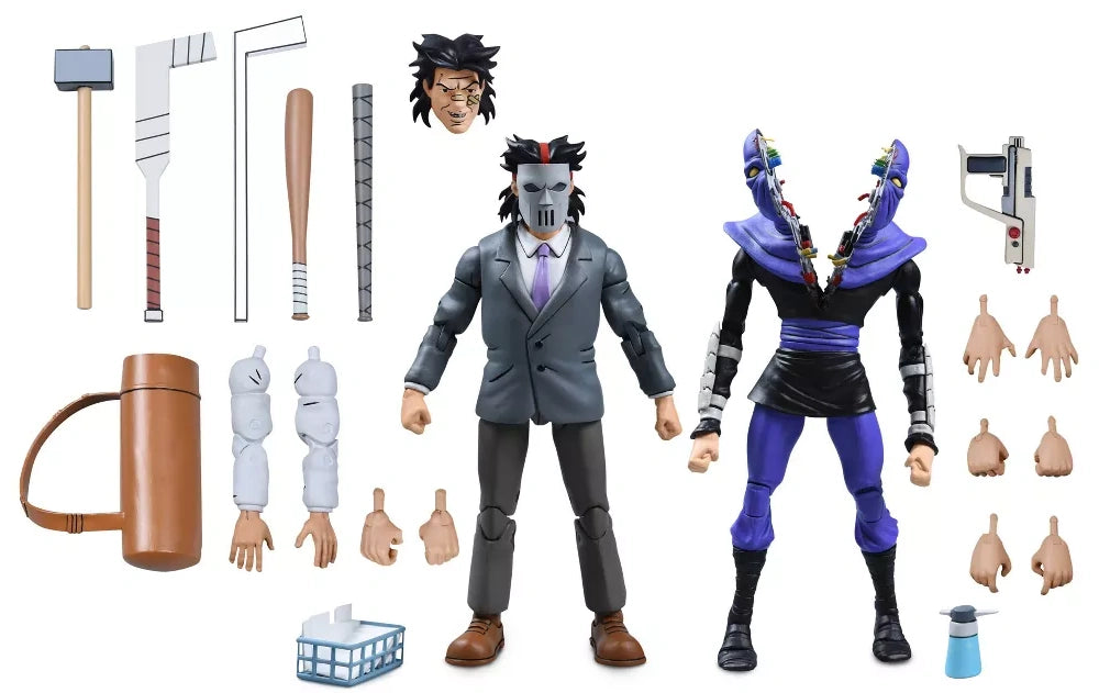 Casey Jones (Business Suit) and Foot Soldier (Split) Teenage Mutant Ninja Turtles Action Figure Set NECA 2023
