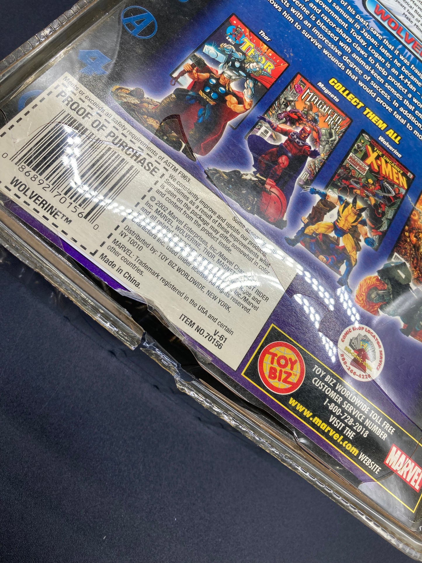 Wolverine Toybiz Marvel Legends Figure 2002 (Damaged Card)