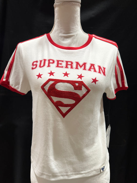 Retro Style Superman T-Shirt with Embroidered "S" Shield