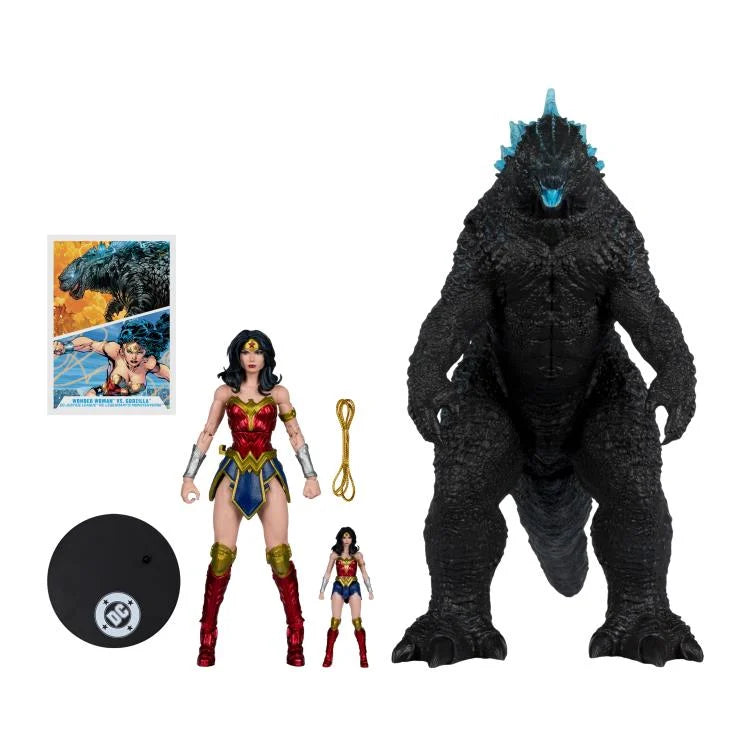 Wonder Woman vs. Godzilla McFarlane DC Multiverse Justice League vs. Godzilla vs. Kong Figure Two-Pack