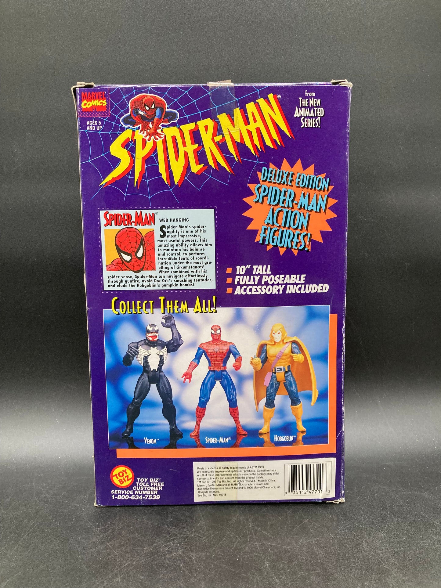 Spider-Man Toybiz Spider-Man Animated Series Deluxe Edition 10” Figure 1996