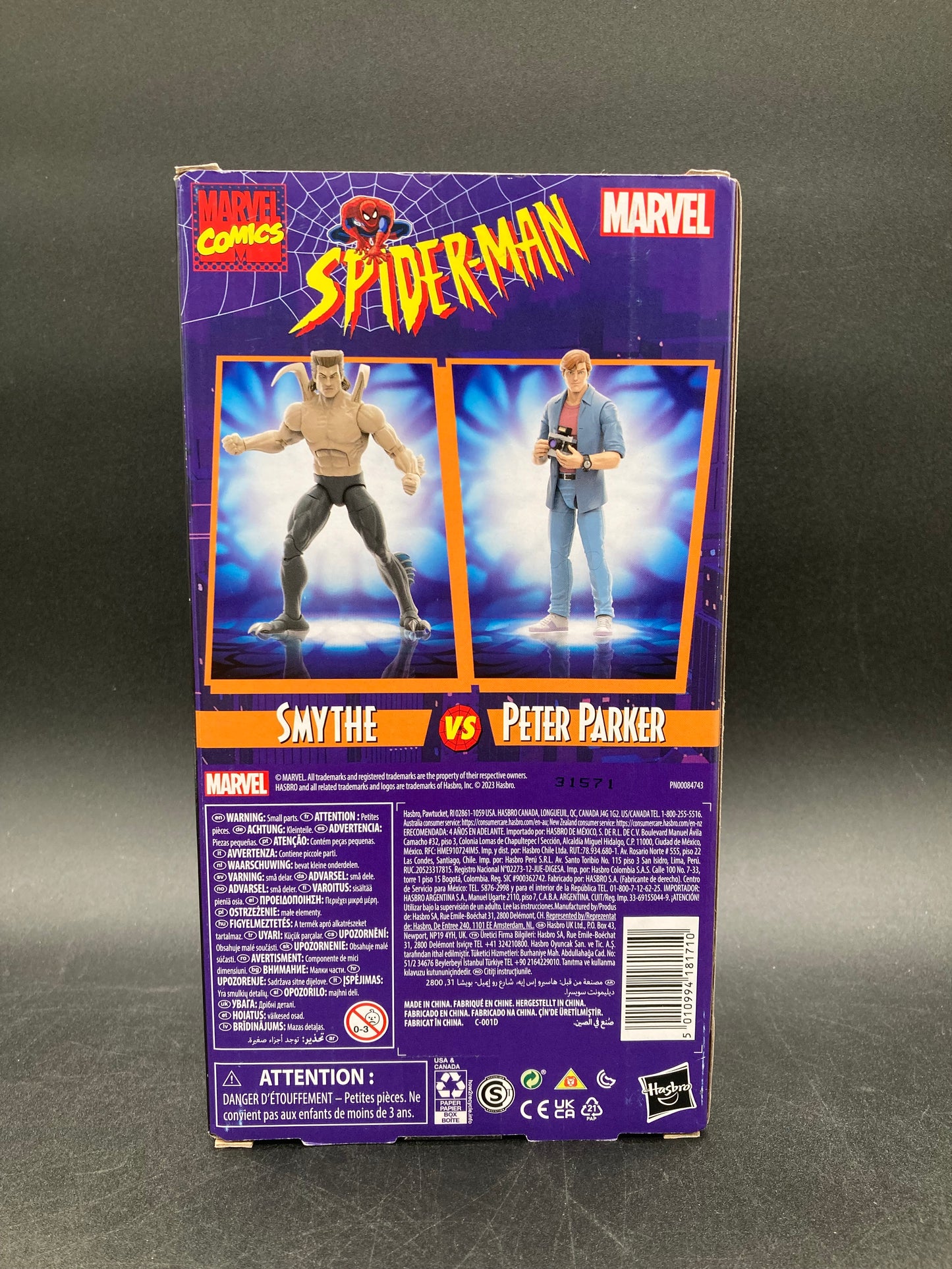 Smythe & Peter Parker Hasbro Marvel Legends VHS Spider-Man Animated Series Retro Figure Set 2023