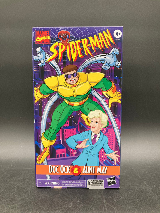 Doctor Octopus & Aunt May Hasbro Marvel Legends VHS Spider-Man Animated Series Retro Figure Set 2023