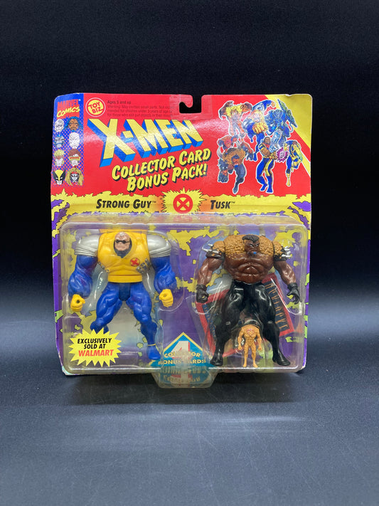 Strong Guy VS Tusk Toybiz X-Men Collector Card Bonus Pack Walmart Exclusive Figure Set 1994