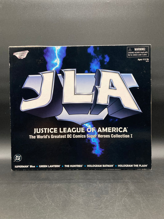 Justice League Of America Kenner DC Superman,Green Lantern, Huntress, Hologram Batman & Hologram Flash Deluxe Figure 6” Set 1998