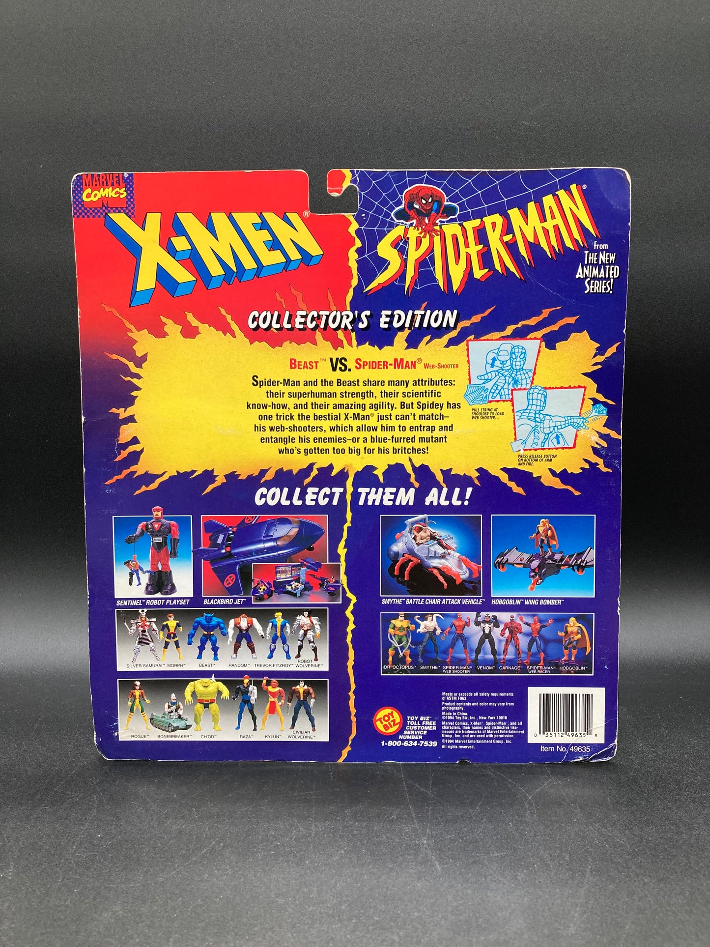 Beast VS Spider-Man Toybiz X-Men/Spider-Man Walmart Exclusive Figure Set 1994