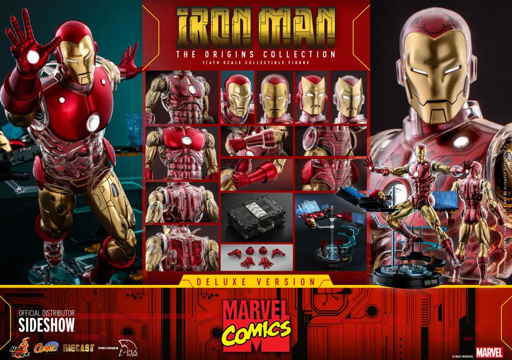 Iron Man The Origins Collection Hot Toys 1/6 Scale Collectible Die Cast Figure Deluxe Version 2022 CMS08-D38