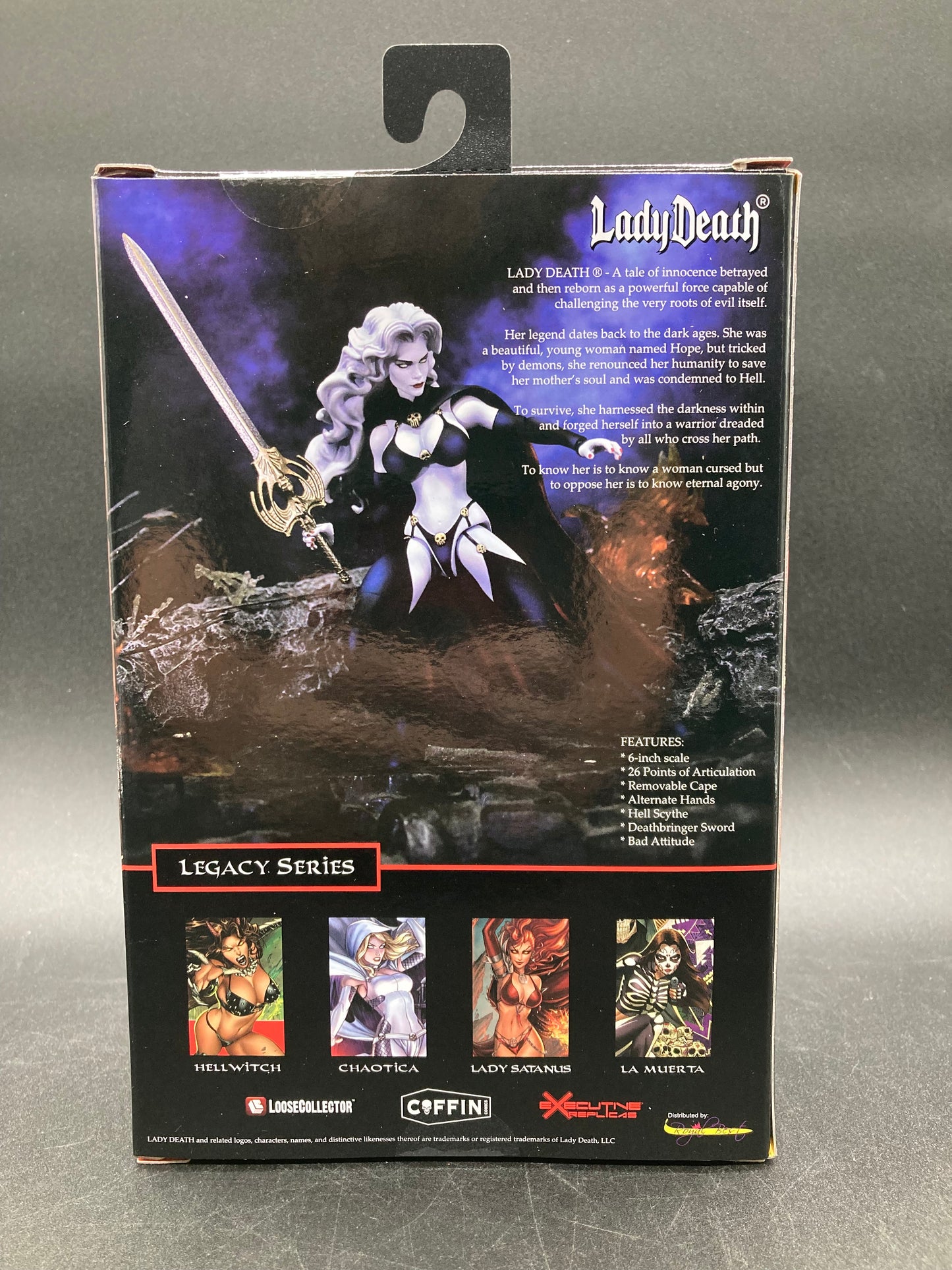 Lady Death Executive Replicas Legacy Series Coffin Comics Figure 2024 Exclusive Violet Edition Figure Limited Edition 1/666