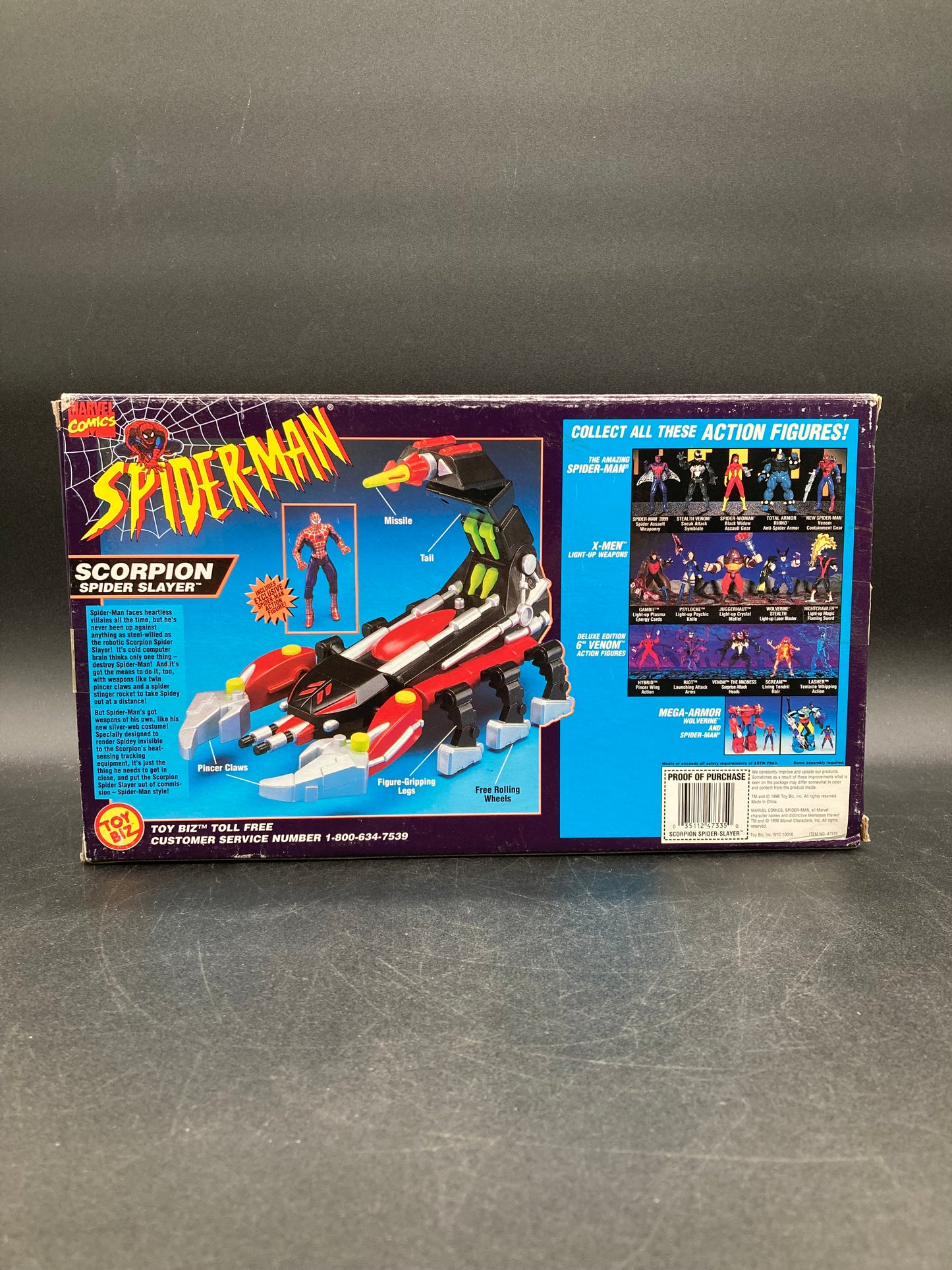 Scorpion Spider Slayer Toybiz Spider-Man Animated Series Figure Playset 1996
