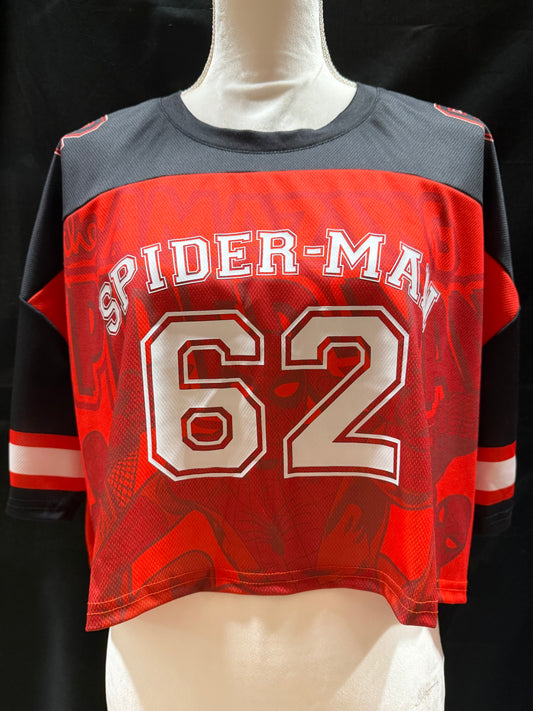 Women's Spider-Man Cropped Jersey Top