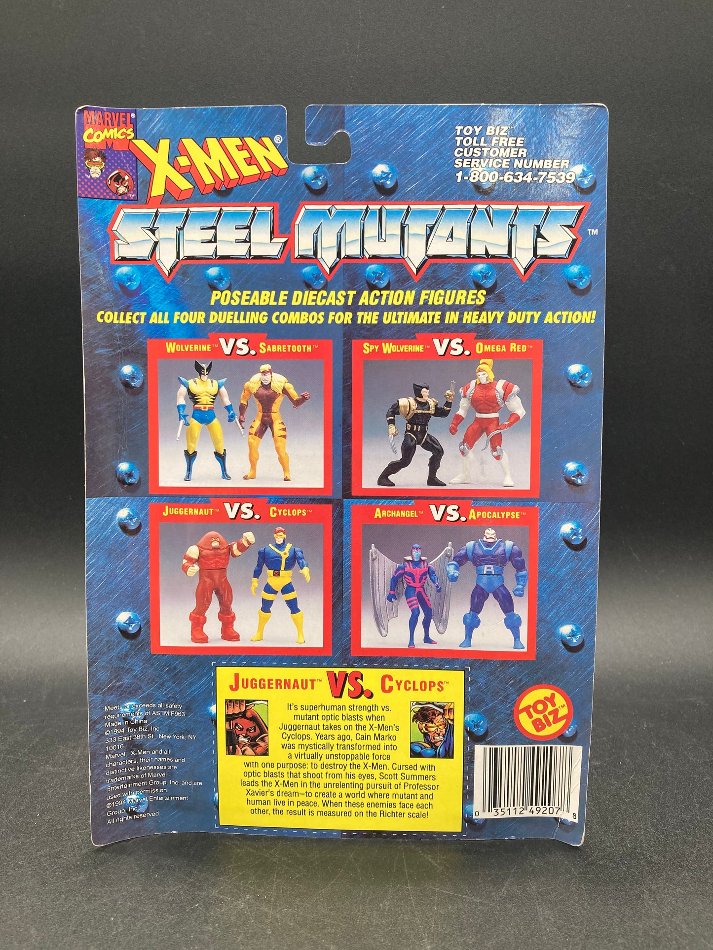 Juggernaut VS Cyclops Toybiz Steel Mutants X-Men Figures 1994