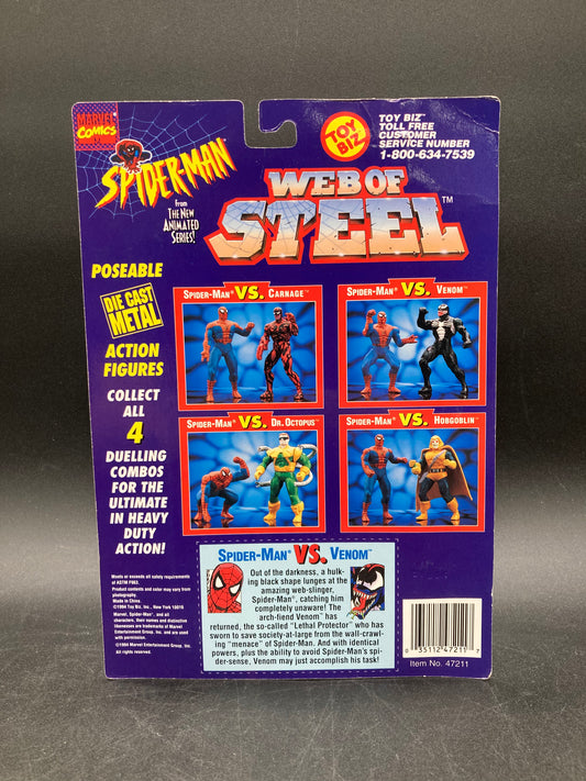 Spider-Man VS Venom Toybiz Spider-Man Animated Series Web Of Steel Figures 1994