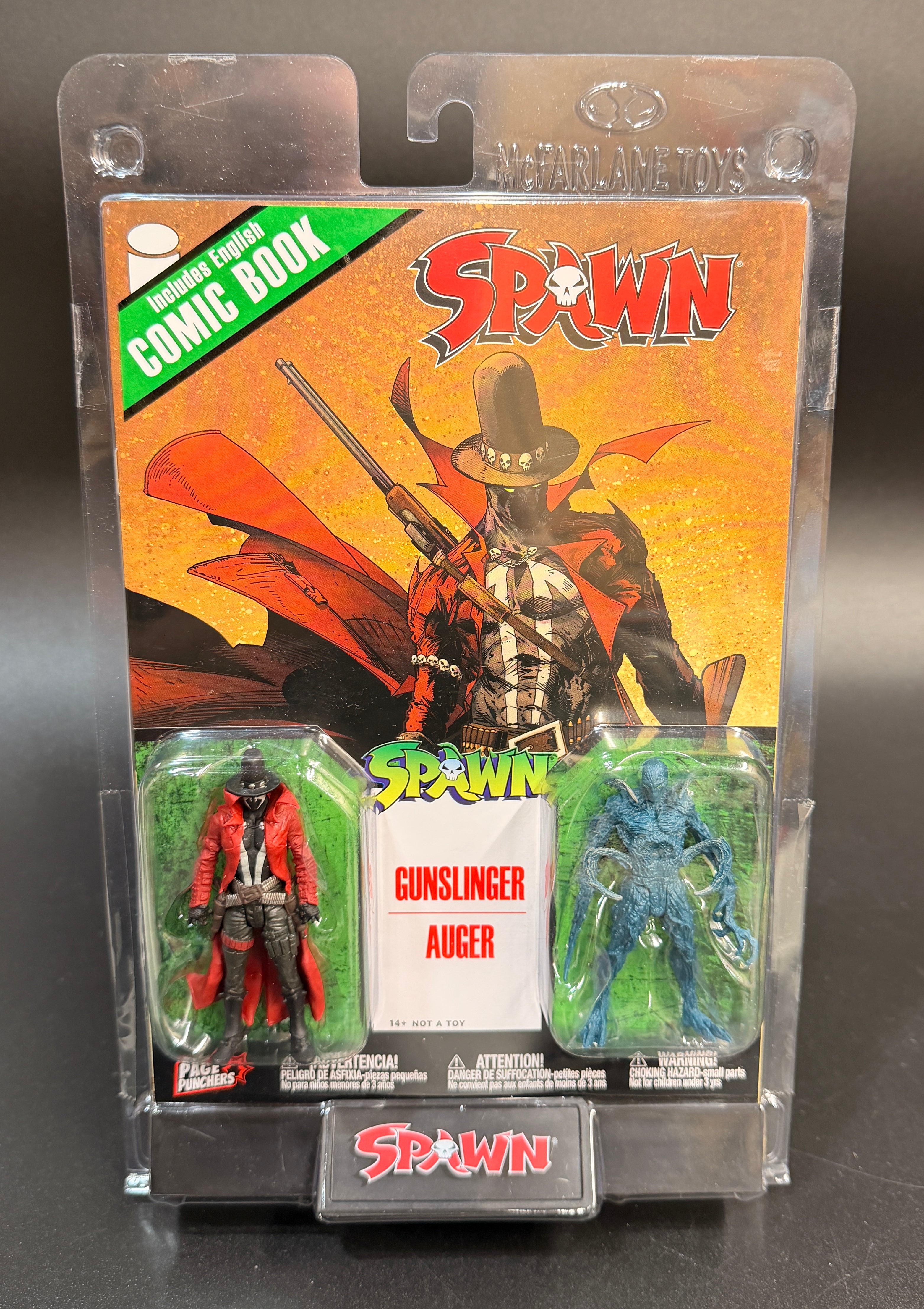 Gunslinger Spawn / Auger Comic and Figures set Page Punchers McFarlane