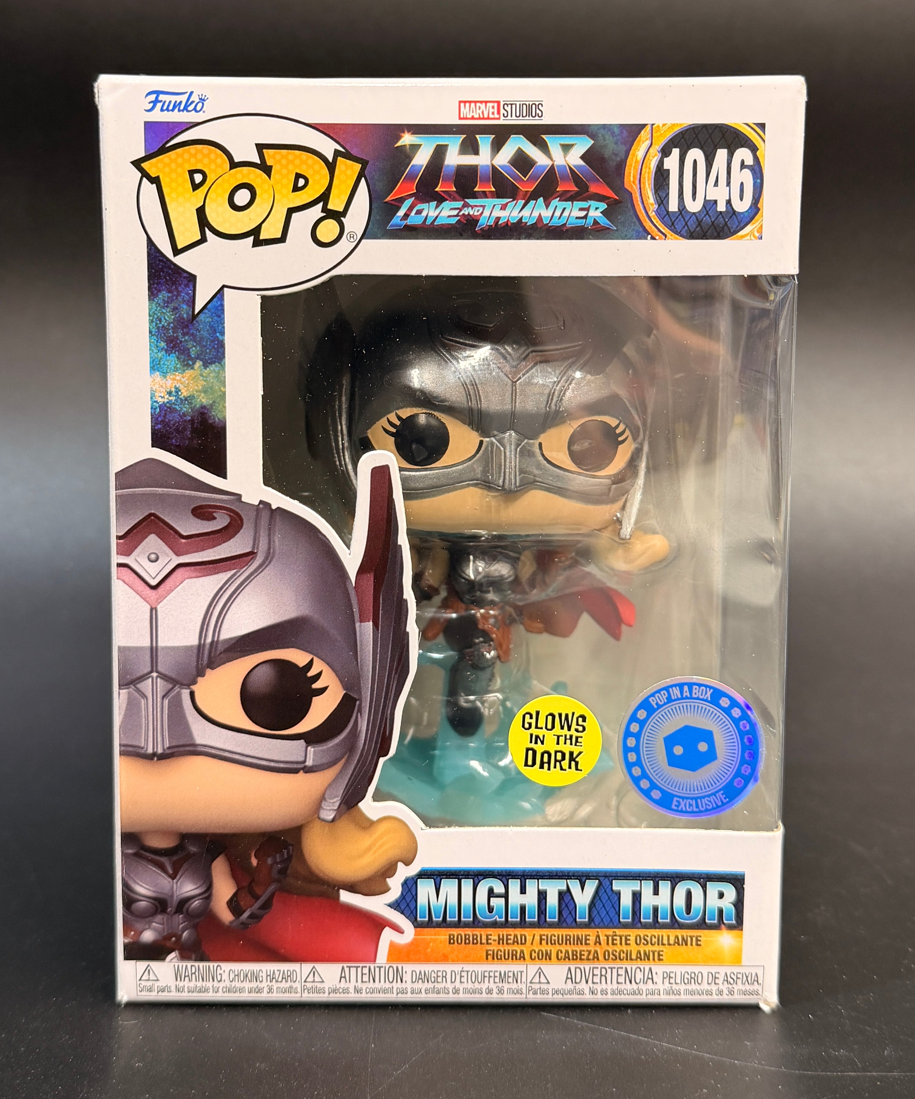 Mighty Thor #1046 Thor: Love and Thunder Pop in a Box Exclusive Glows in the Dark Funko Pop! Figure