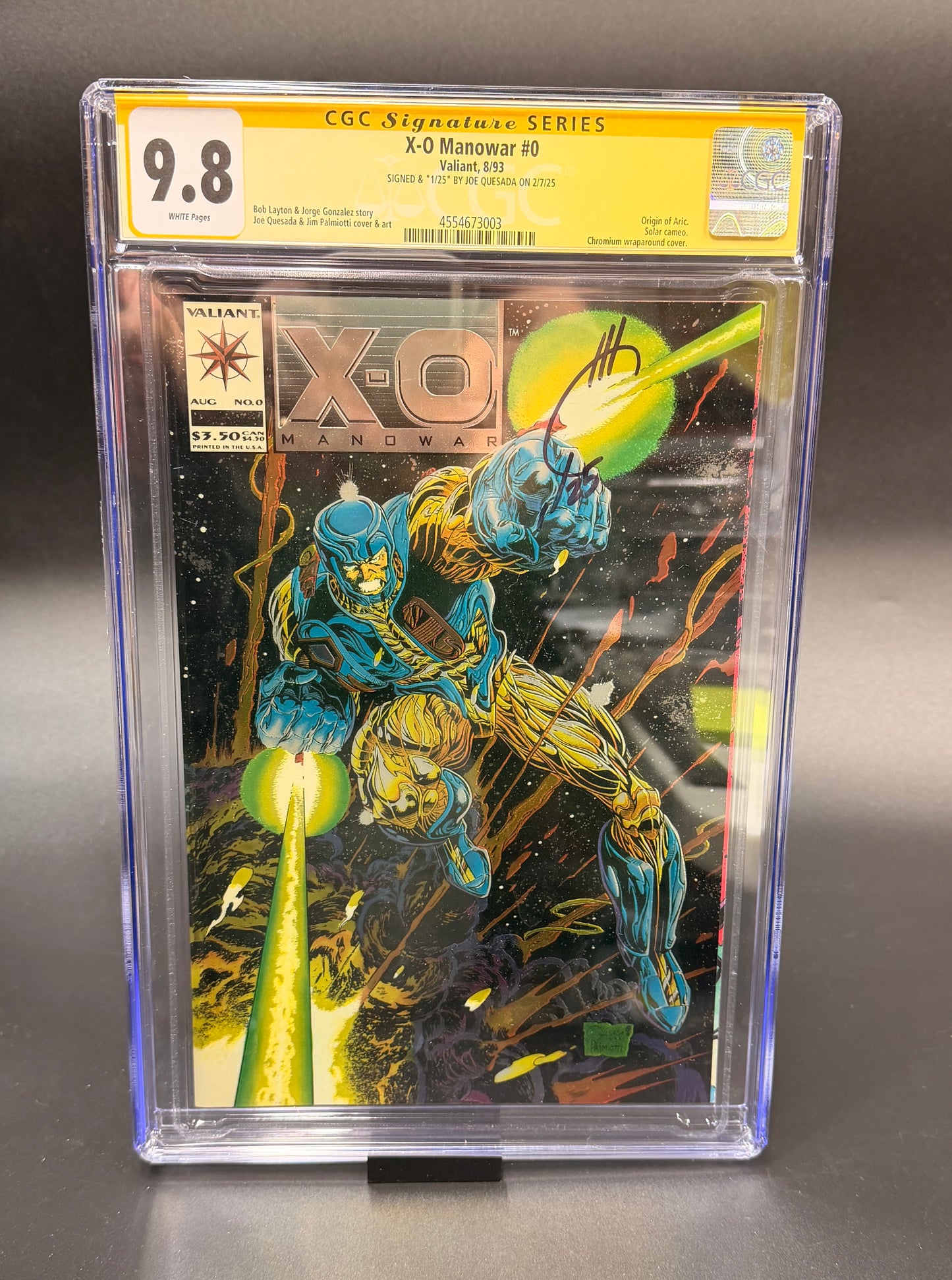 X-O Manowar #0 Chromium Cover CGC SS 9.8 Signed Joe Casada