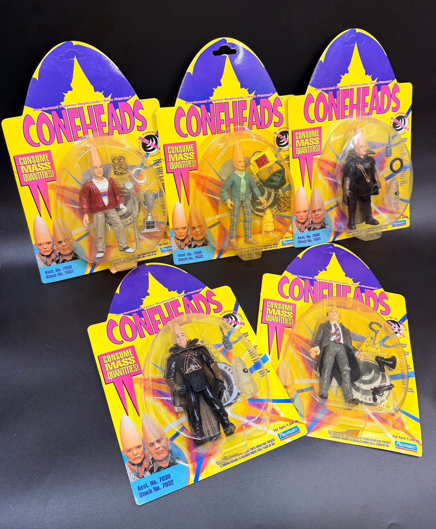 Coneheads 1993 Playmates 5 figure lot