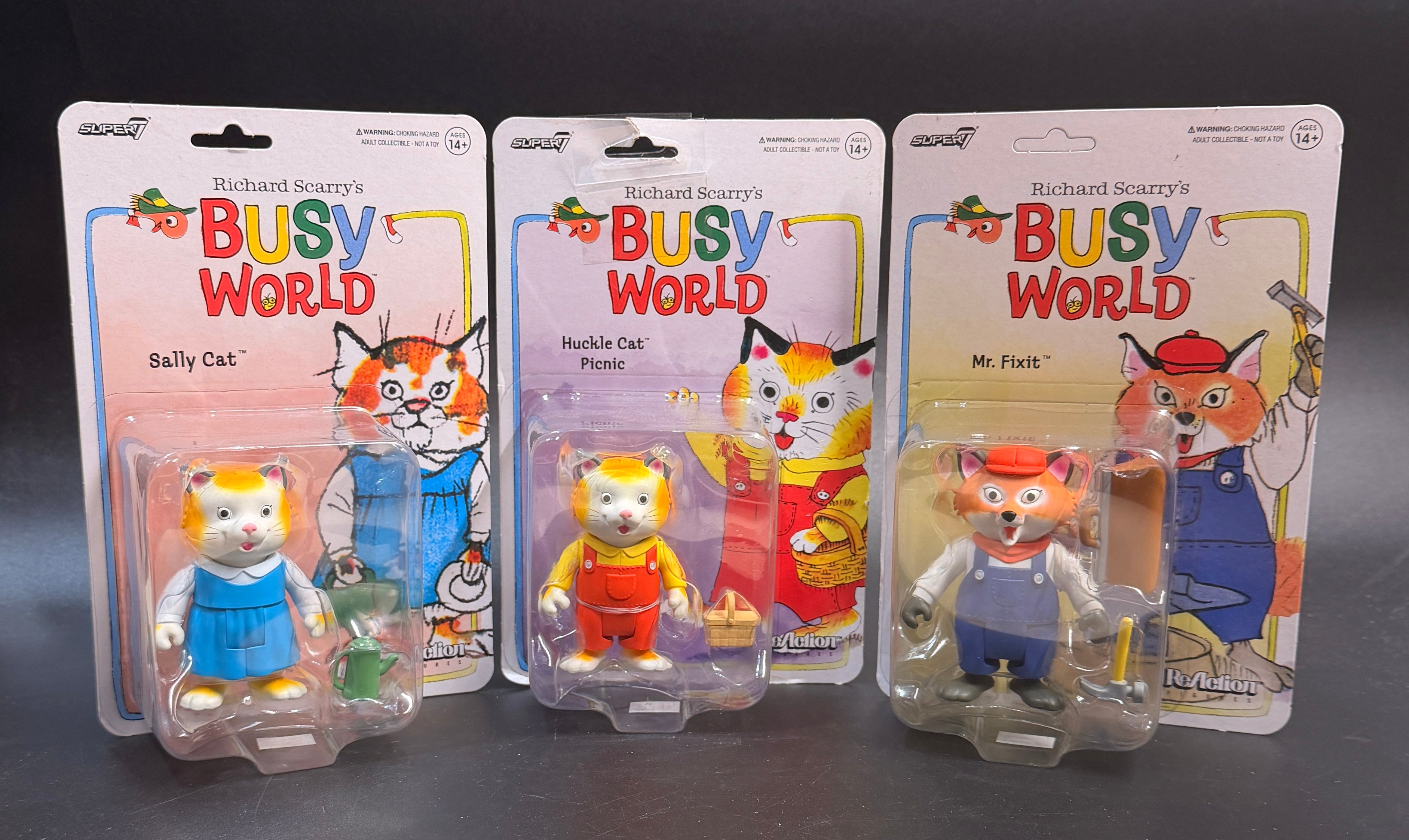Busy World By Richard Scarry Reaction Super7 Figure 3 Set