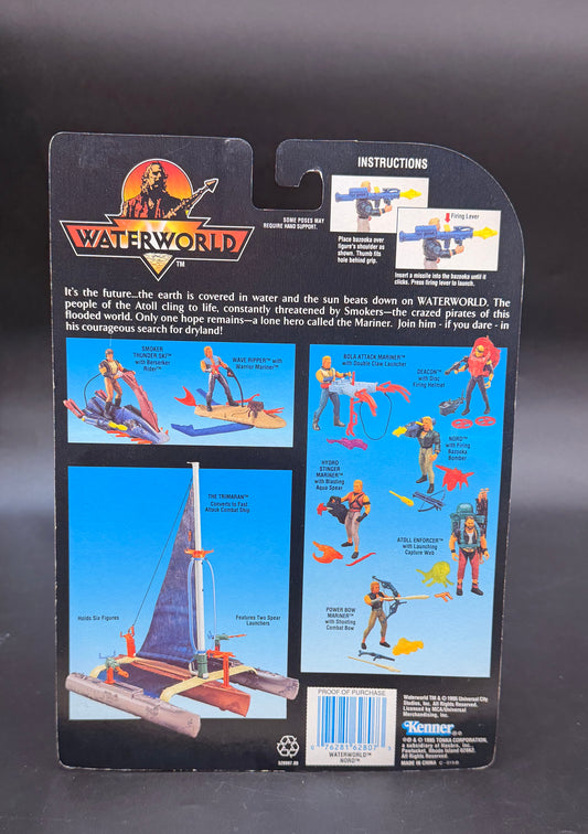 Nord (with Firing Bazooka Bomber and Mutant Crab) Waterworld Action Figure Kenner 1995