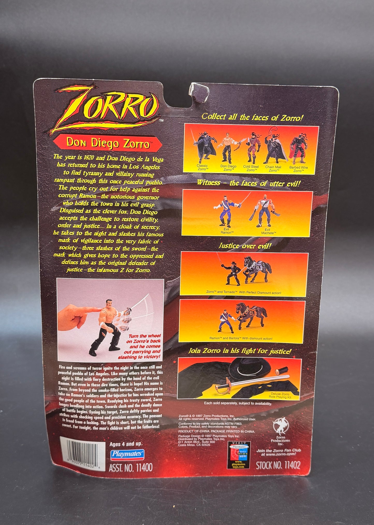 Don Diego Zorro Action Figure Playmates 1997