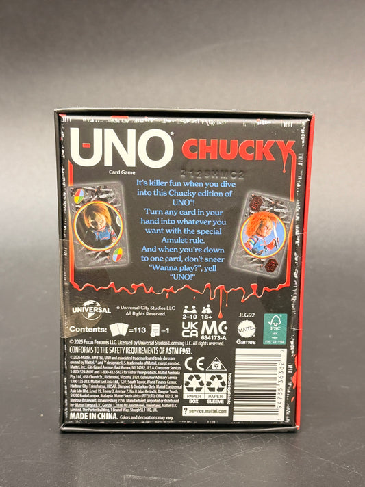 Chucky (Childs Play) Uno Card Set Fandom Mattel