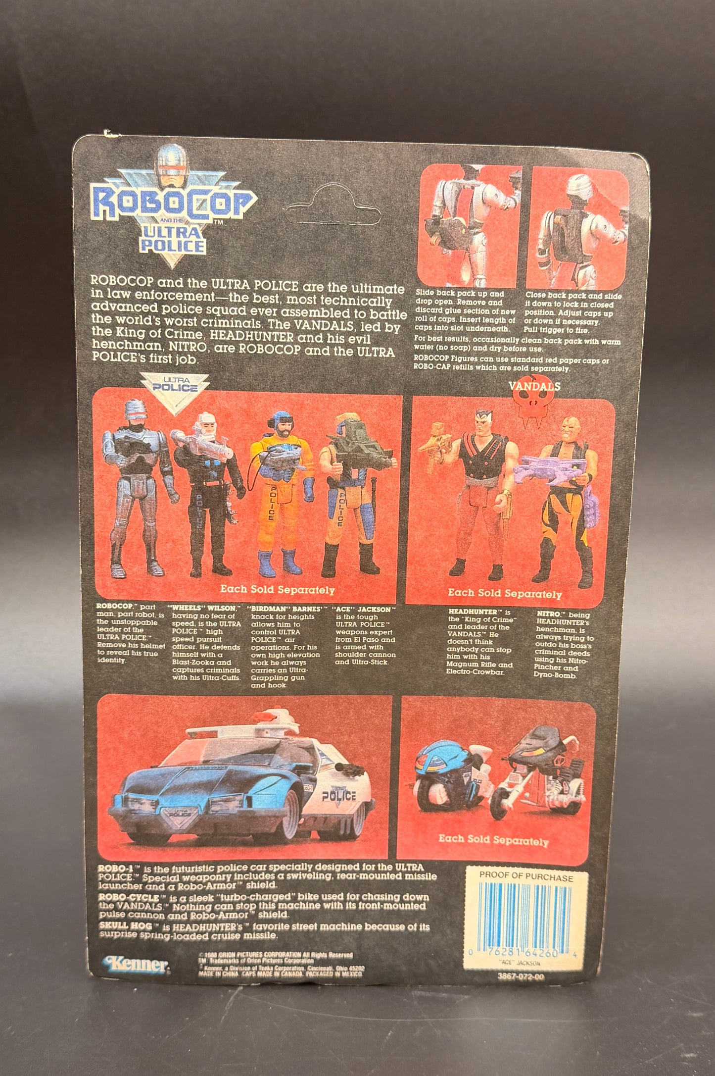 "Ace Jackson" (Weapons Expert) RoboCop & the Ultra Police Kenner Action Figure 1988