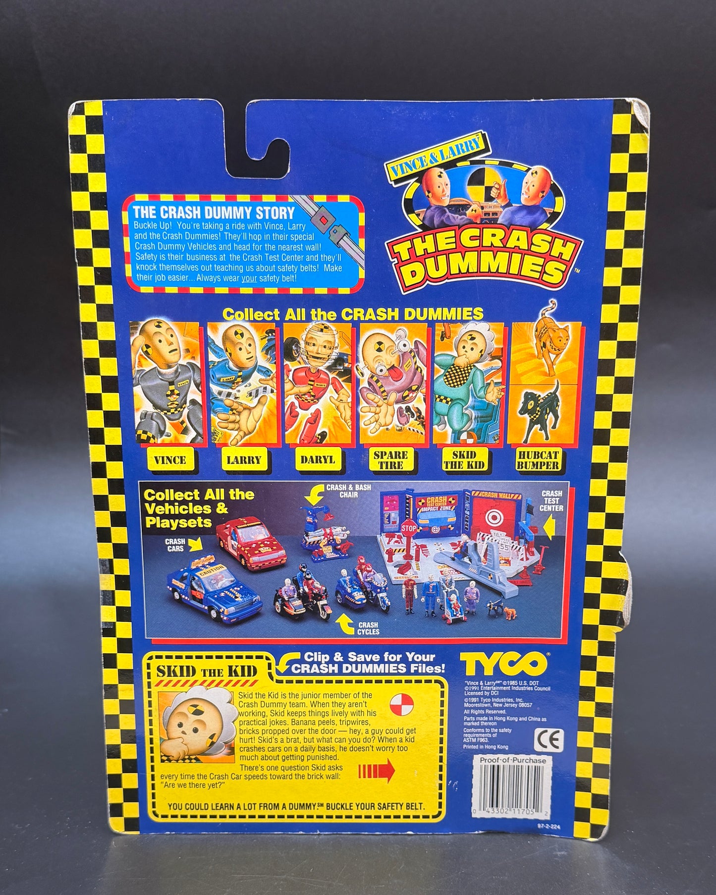 "Skid The Kid" The Crash Dummies Action Figure TYCO 1991 (Opened)