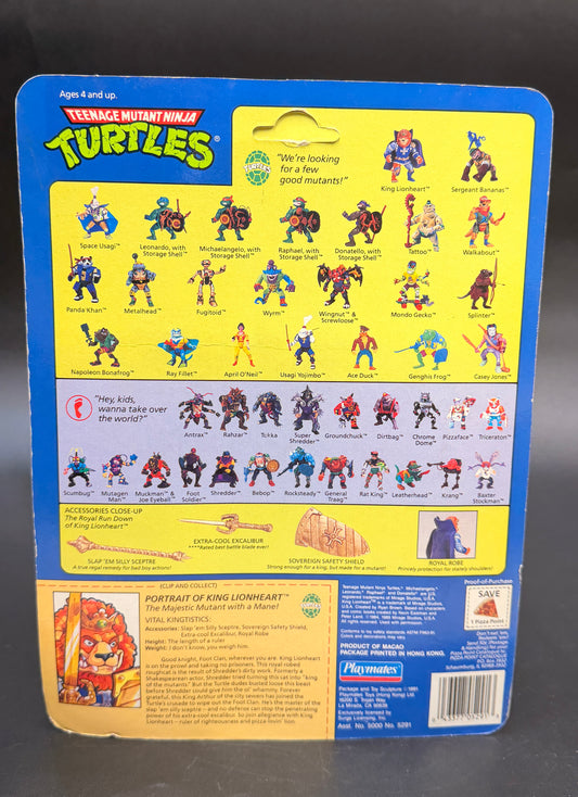 "King LionHeart" Teenage Mutant Ninja Turtles Action Figure Playmates 1992 (Unpunched)