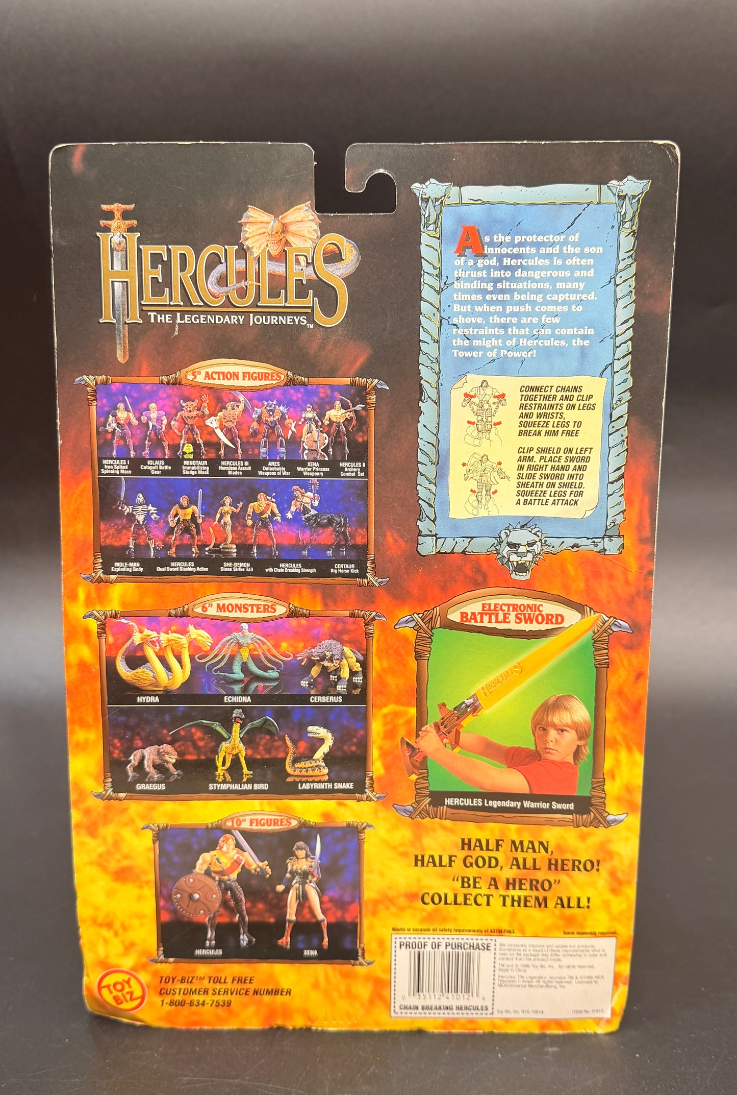 "Hercules" (Chain Breaking Strength) Hercules: The Legendary Journeys Action Figure Toy Biz 1996