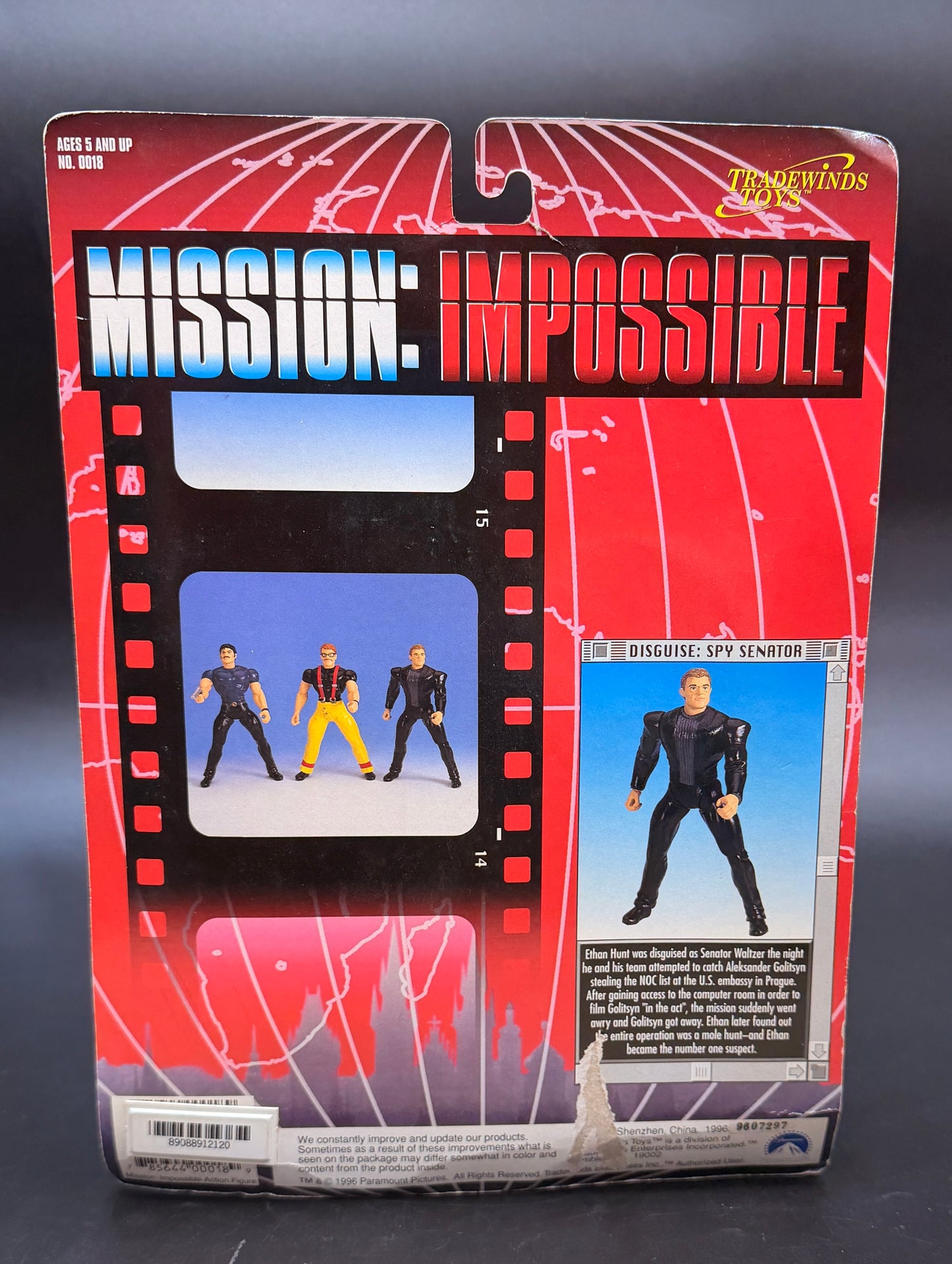 "Ethan Hunt" (Spy Senator) Mission: Impossible Action Figure Tradewinds Toys 1996