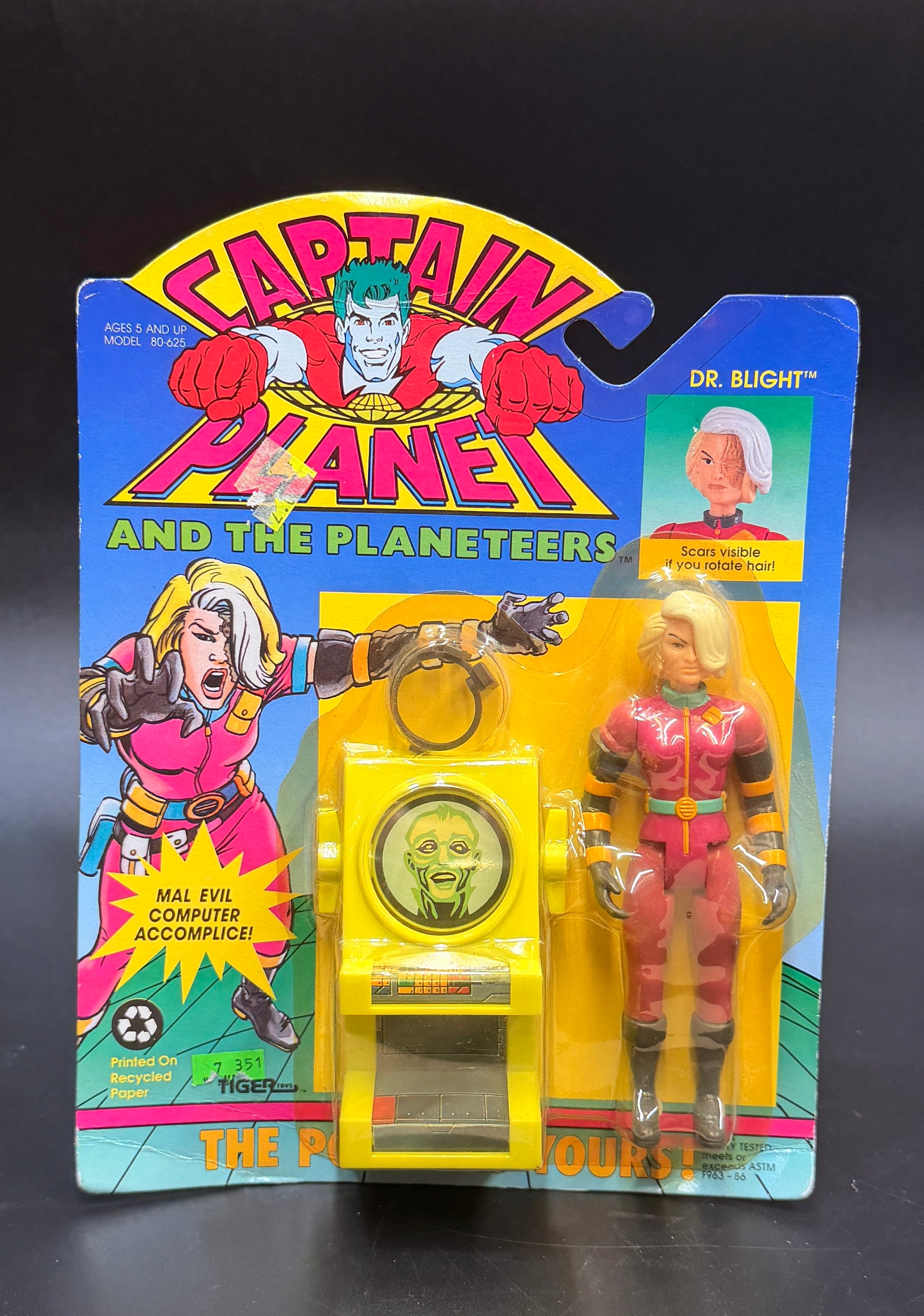 "Dr. Blight" (Mal Evil Computer Accomplice) Captain Planet and the Planeteers Action Figure Tiger Toys 1991