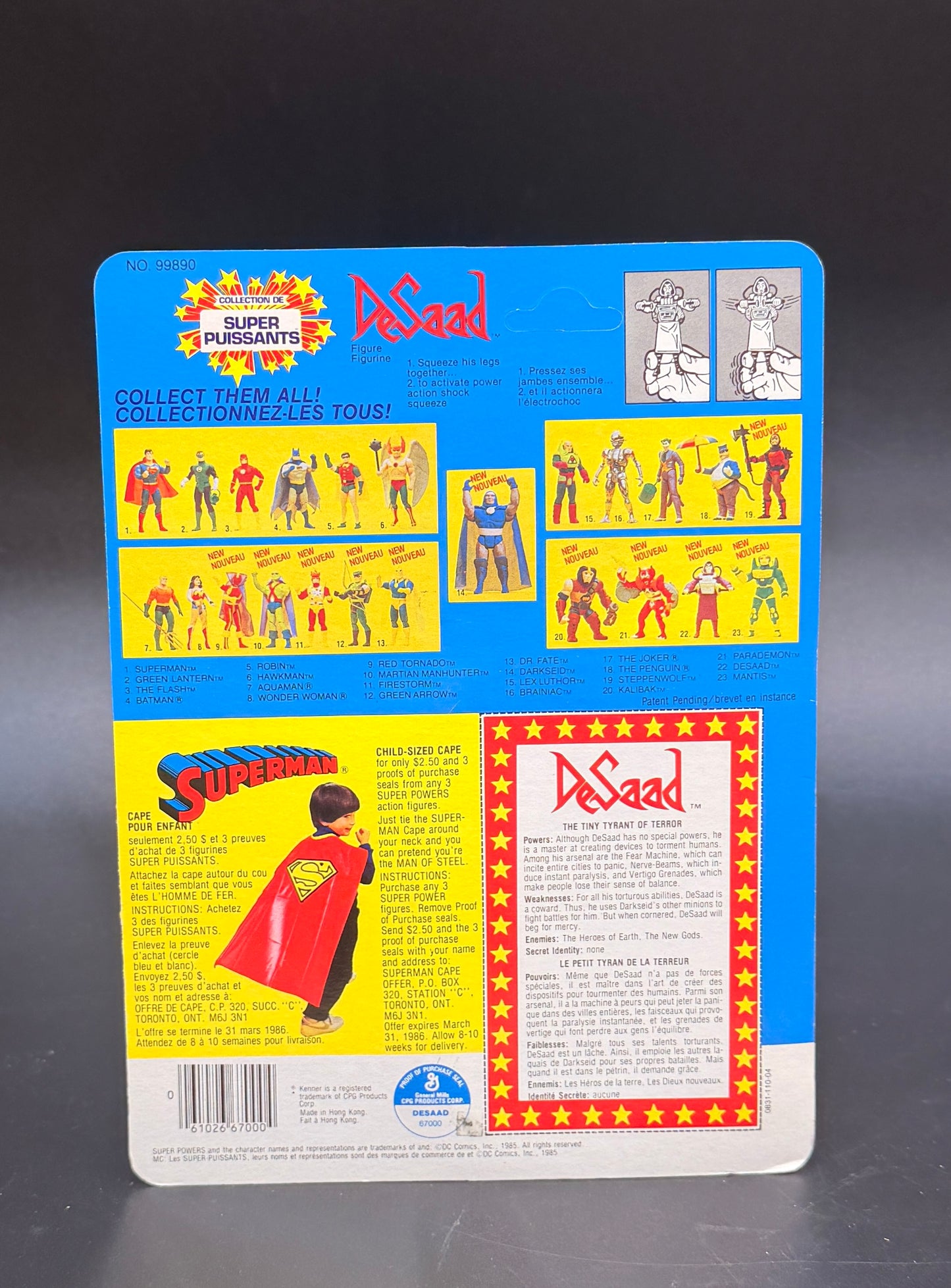 "Desaad" Super Powers Collection Action Figure Kenner 1985 (unpunched)
