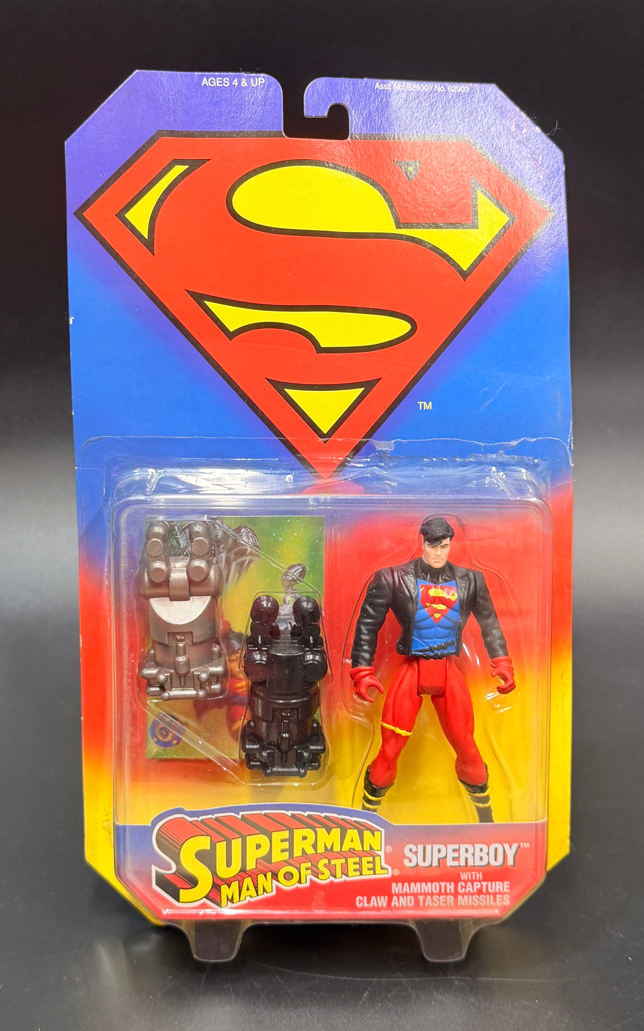 "Super Boy" (with Mammoth Capture Claw and Taser Missiles) Superman: Man of Steel Action Figure Kenner 1995