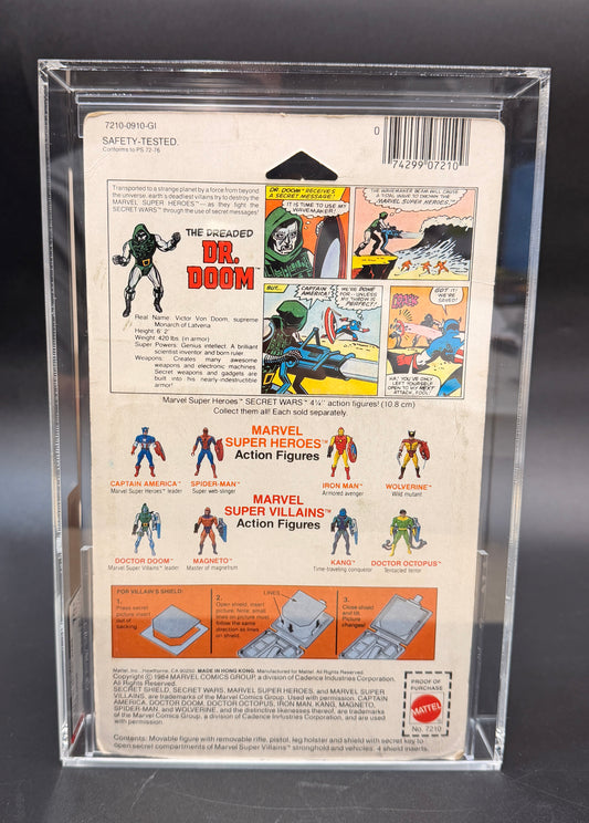 "Doctor Doom" Secret Wars Action Figure Mattel 1984 (8 Back Card) Graded AFA 70+