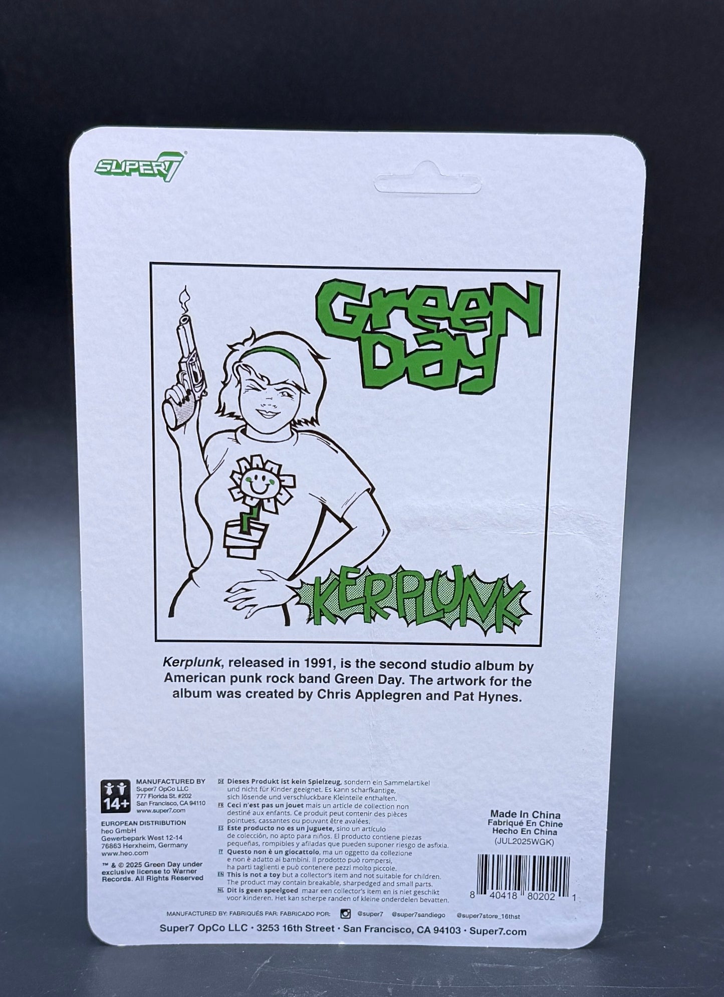 Kerplunk Green Day Action Figure ReAction Super7 (Unpunched)