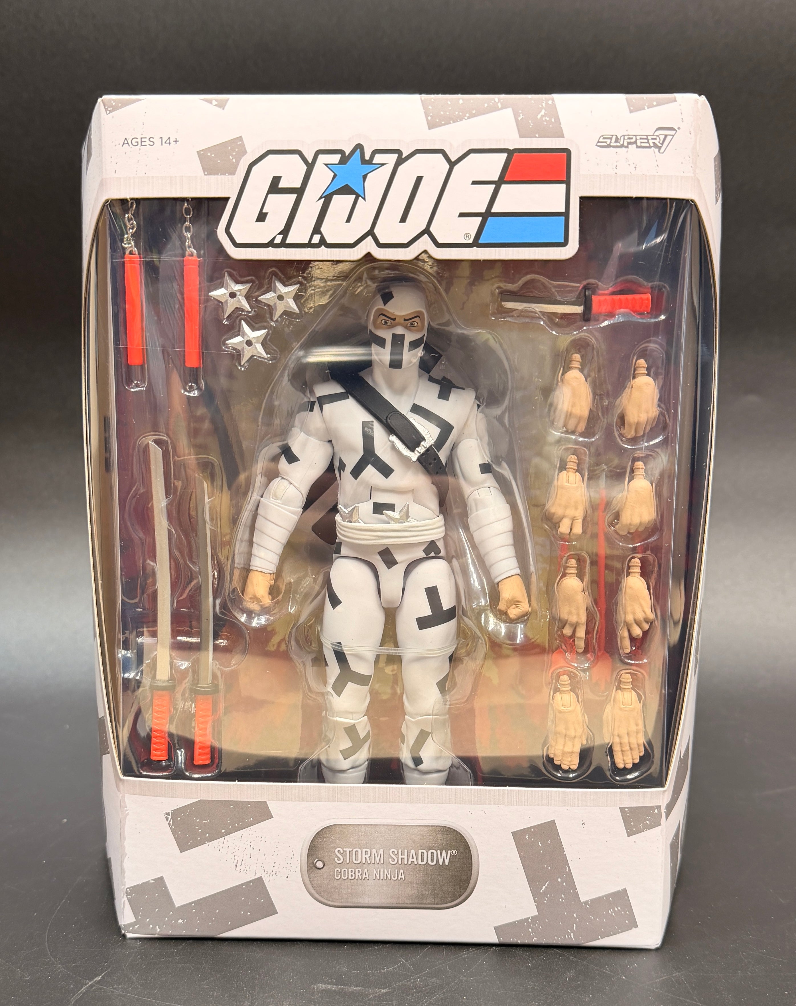 "Storm Shadow" (Camo Version) GI Joe 7 in. Action Figure (25th Anniversary, BBTS Exclusive)  Ultimates! Super7