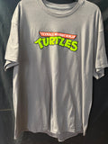 Official TMNT Gray Shirt – Classic 1987 TV Series Logo Front & Party Van Back Graphic