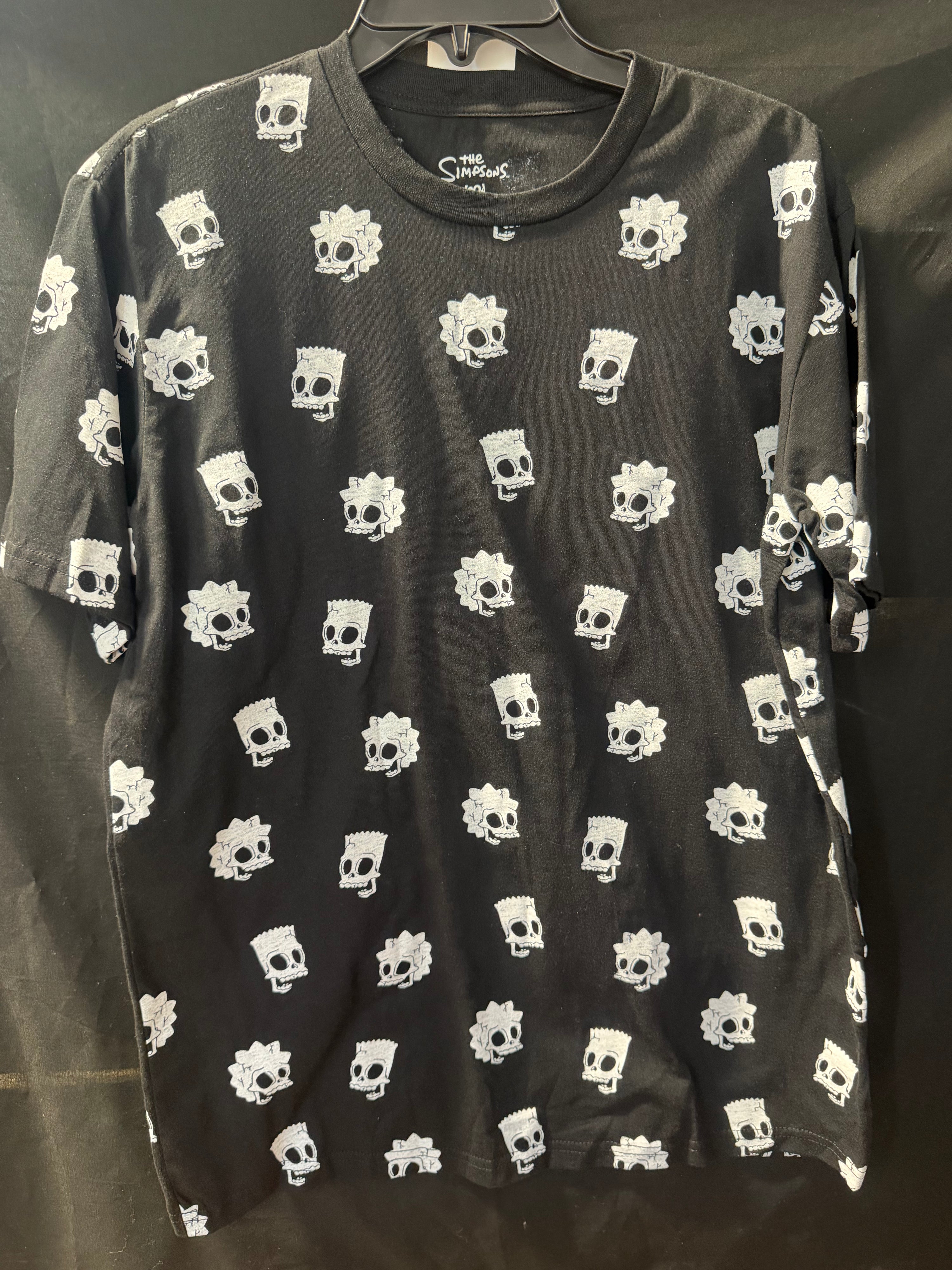 Skull Bart & Lisa Simpson Pattern Shirt