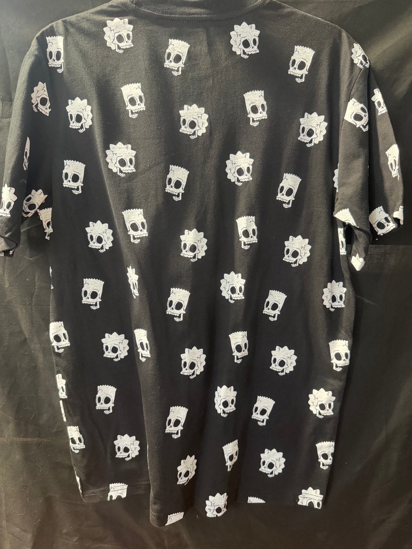 Skull Bart & Lisa Simpson Pattern Shirt