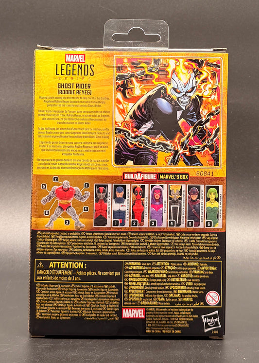 Ghost Rider Robbie Reyes (BAF Marvel's Box) Action Figure Marvel Legends Hasbro 2026 Rear Box View.