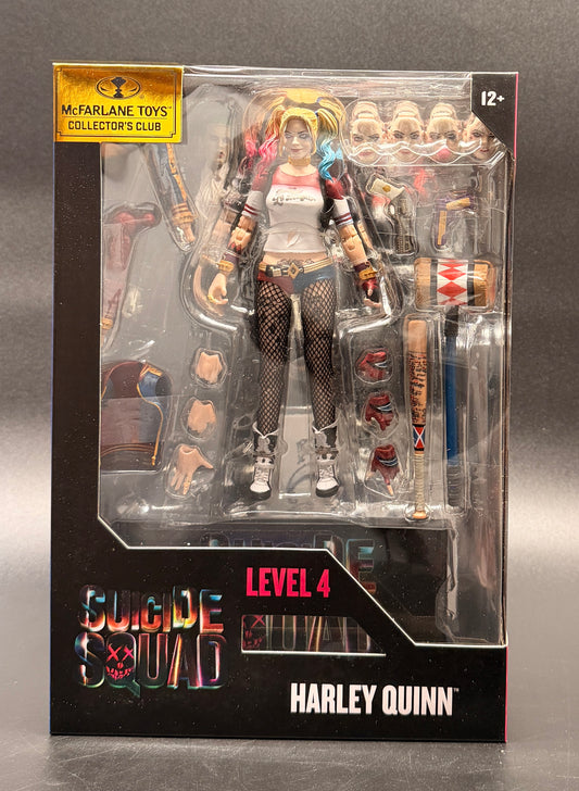 Harley Quinn Suicide Squad Level 4 Action Figure McFarlane Toys Collector's Club 2026 Front Box View.